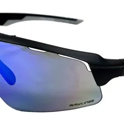Rawlings FMR Mens Adult Sport Sunglasses� Black Frame & Black/Blue Mirror Lenses