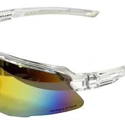 Rawlings LTS Men's Adult Sport Sunglasses– Clear Frame With Red Mirrored Lenses