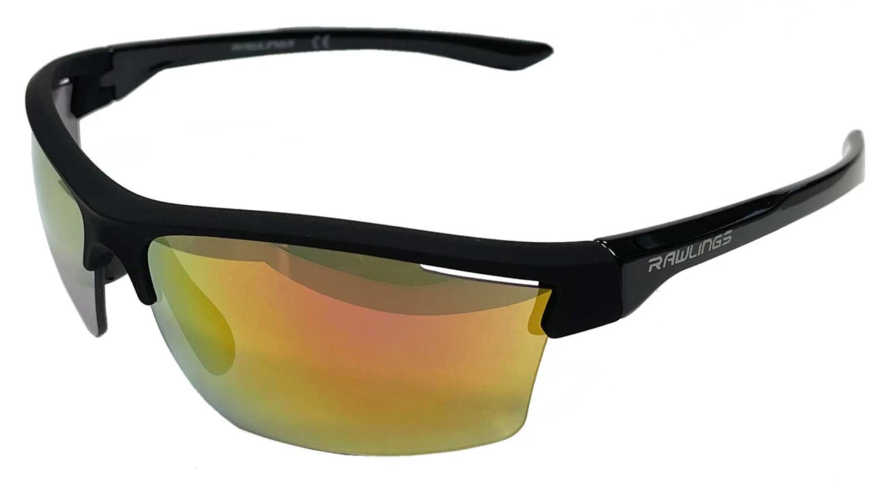 Rawlings LTS Youth Sport Sunglasses – Black Frame With Red Mirrored Lenses