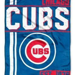 The Northwest MLB Chicago Cubs Throw Blanket Plush Walk Off 46"x60" Royal Blue