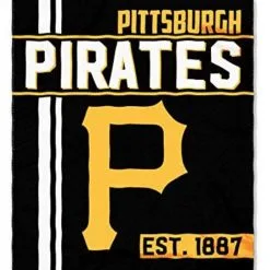 The Northwest MLB Pittsburgh Pirates Throw Blanket Plush Walk Off 46"x60" Black