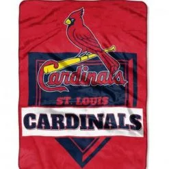 The Northwest MLB St Louis Cardinals Throw Blanket Home Plate Raschel Bed Spread