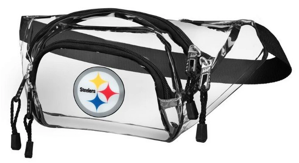 The Northwest NFL Pittsburgh Steelers Clear Transport Belt Bag Fanny Pack See-thru