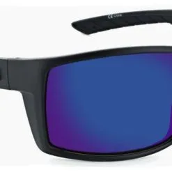 ONE By Optic Nerve Fathom Polarized Sunglasses – Black Frame/Blue Mirror Lens