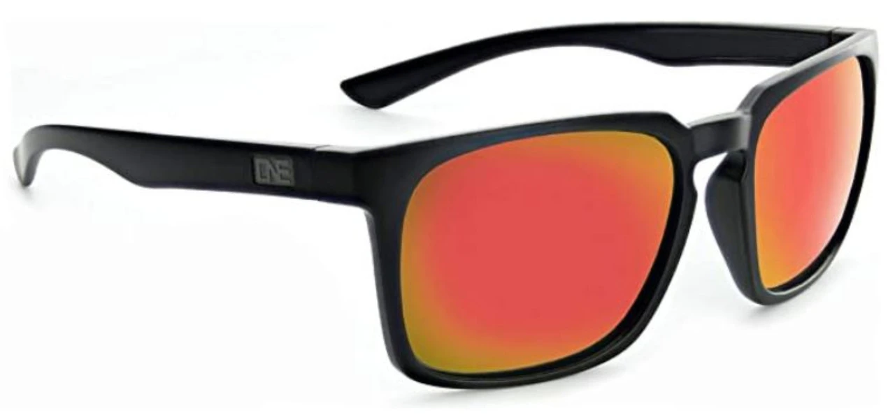 ONE By Optic Nerve Boiler Polarized Sunglasses – Black Frame/Red Mirror Lens