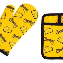 Original Cheesehead Oven Mitt & Pot Holder Set - Gold & Black P1095070