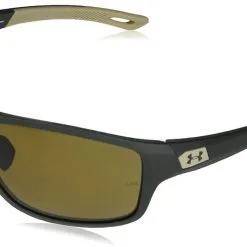 Under Armour Men's Battle Rectangular Polarized Sunglasses W/Case � Green/Brown