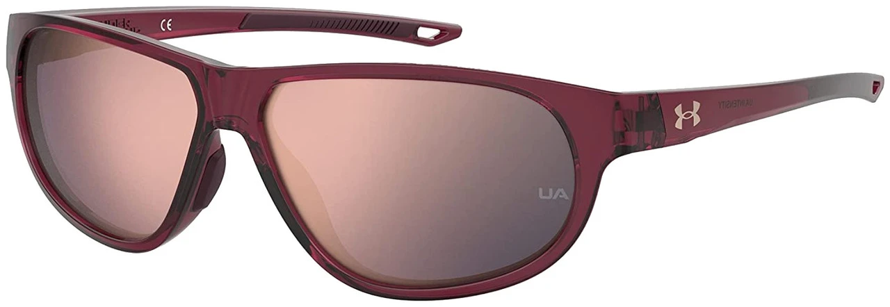 Under Armour Women's Intensity Oval Sunglasses - Maroon Frame/Rose Gold Mirror