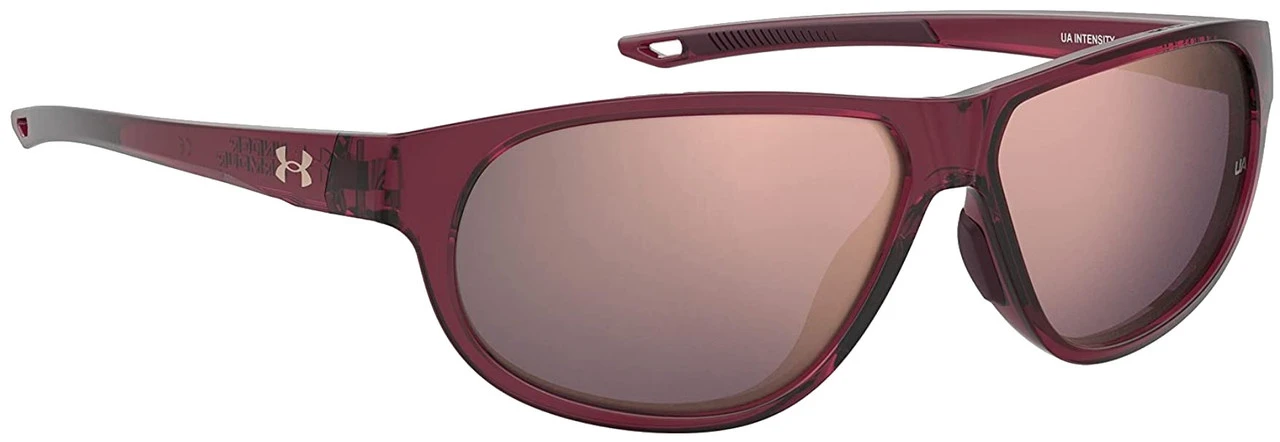 Under Armour Women's Intensity Oval Sunglasses - Maroon Frame/Rose Gold Mirror - Image 2