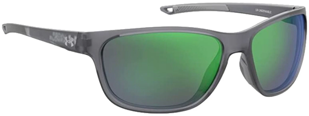 Under Armour Unisex Undeniable Oval Sunglasses � Matte Gray Frame/Green Lens - Image 2