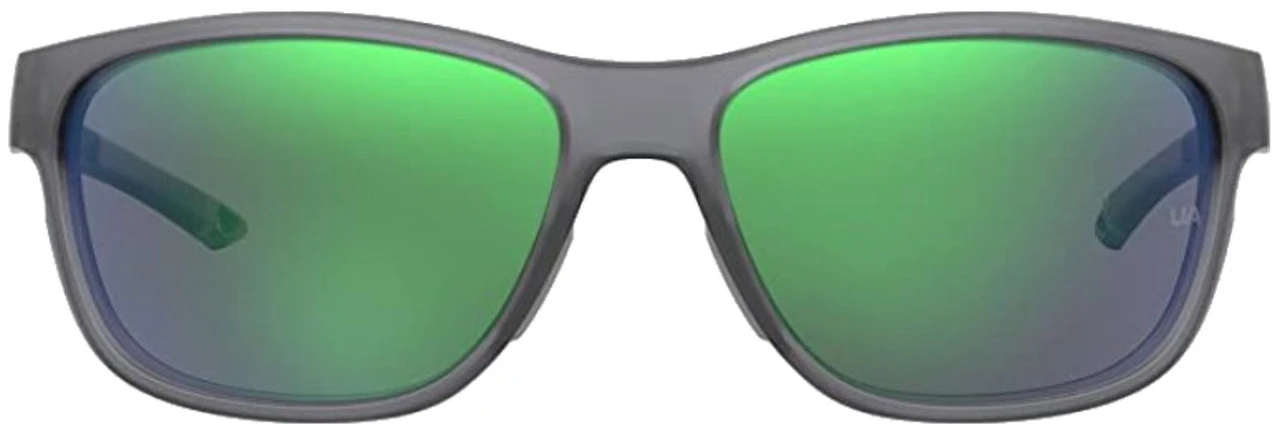 Under Armour Unisex Undeniable Oval Sunglasses � Matte Gray Frame/Green Lens - Image 3