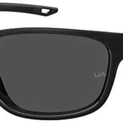 Under Armour Unisex Undeniable Oval Sunglasses – Shiny Black Frame/Black Lens
