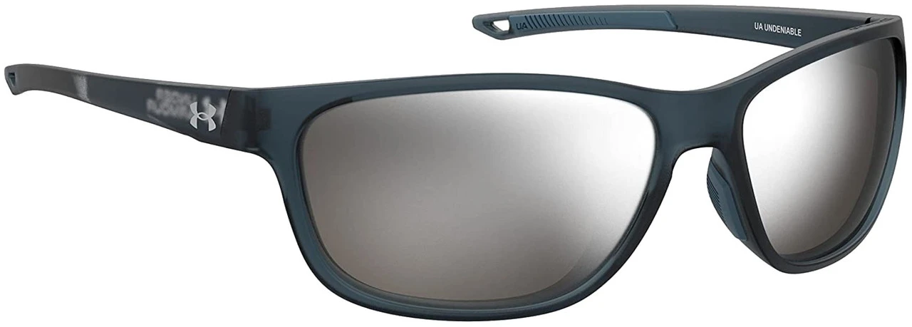 Under Armour Unisex Undeniable Oval Sunglasses � Blue Frame/Silver Mirror Lens - Image 2