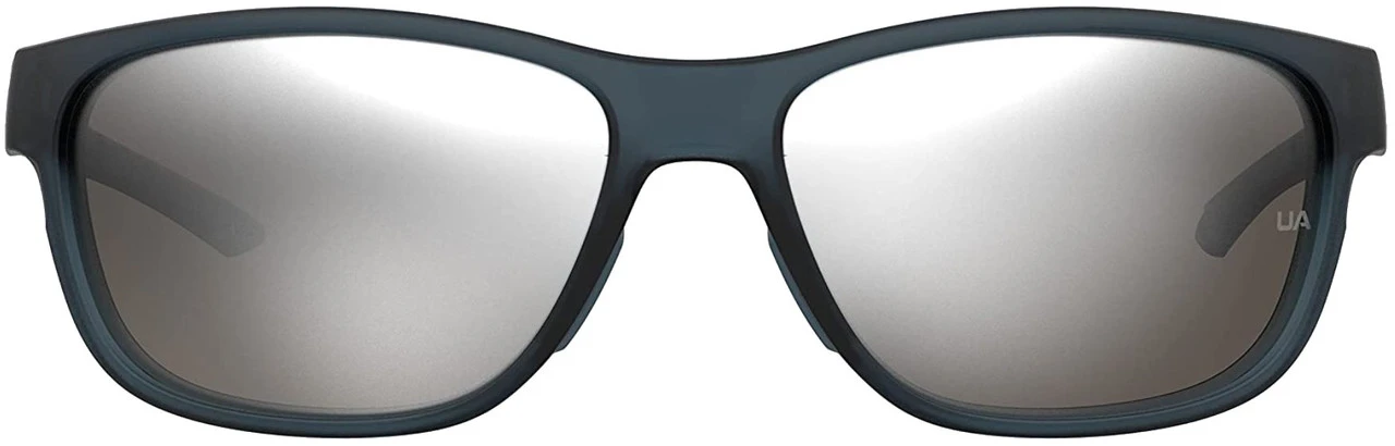 Under Armour Unisex Undeniable Oval Sunglasses � Blue Frame/Silver Mirror Lens - Image 3