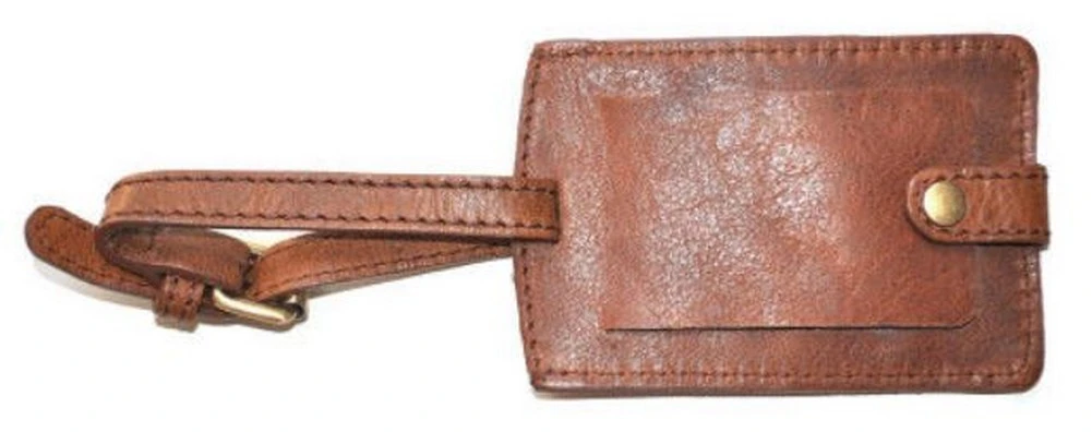 Rawlings Leather Luggage Tag Tan Calfskin Leather Embossed Logo V616-202 - Image 2